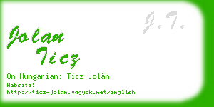 jolan ticz business card