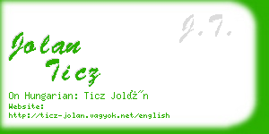 jolan ticz business card